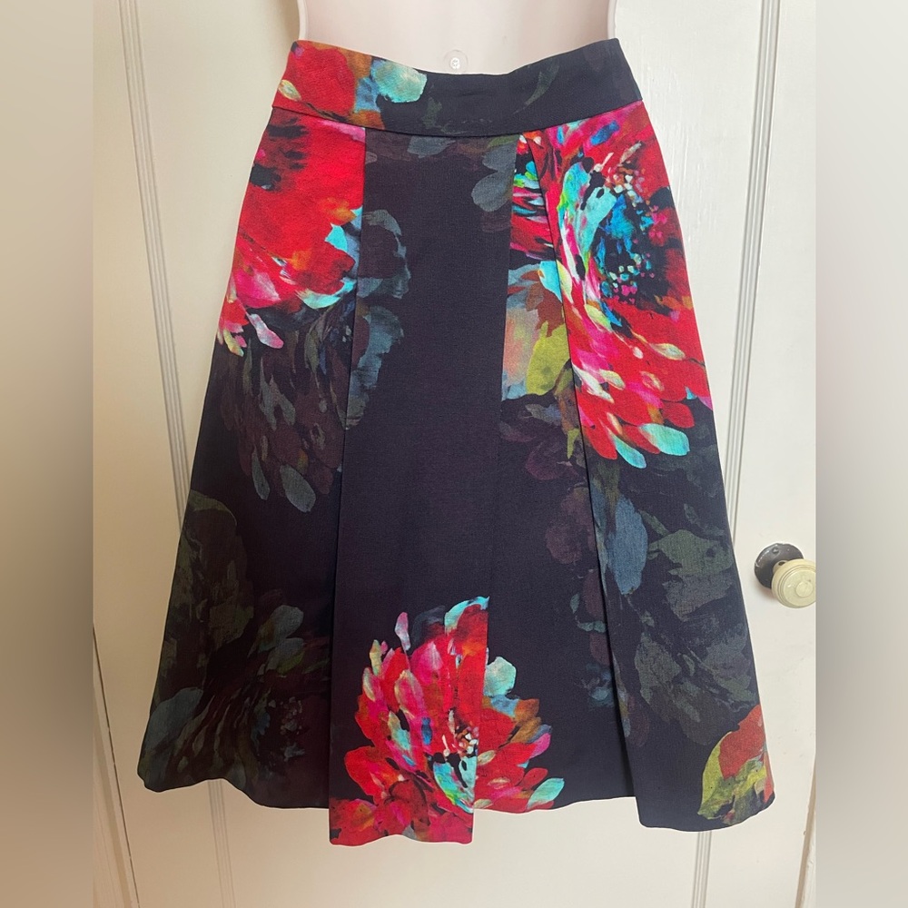 Trina Turk Bold Floral Skirt with Reverse Shadow Print